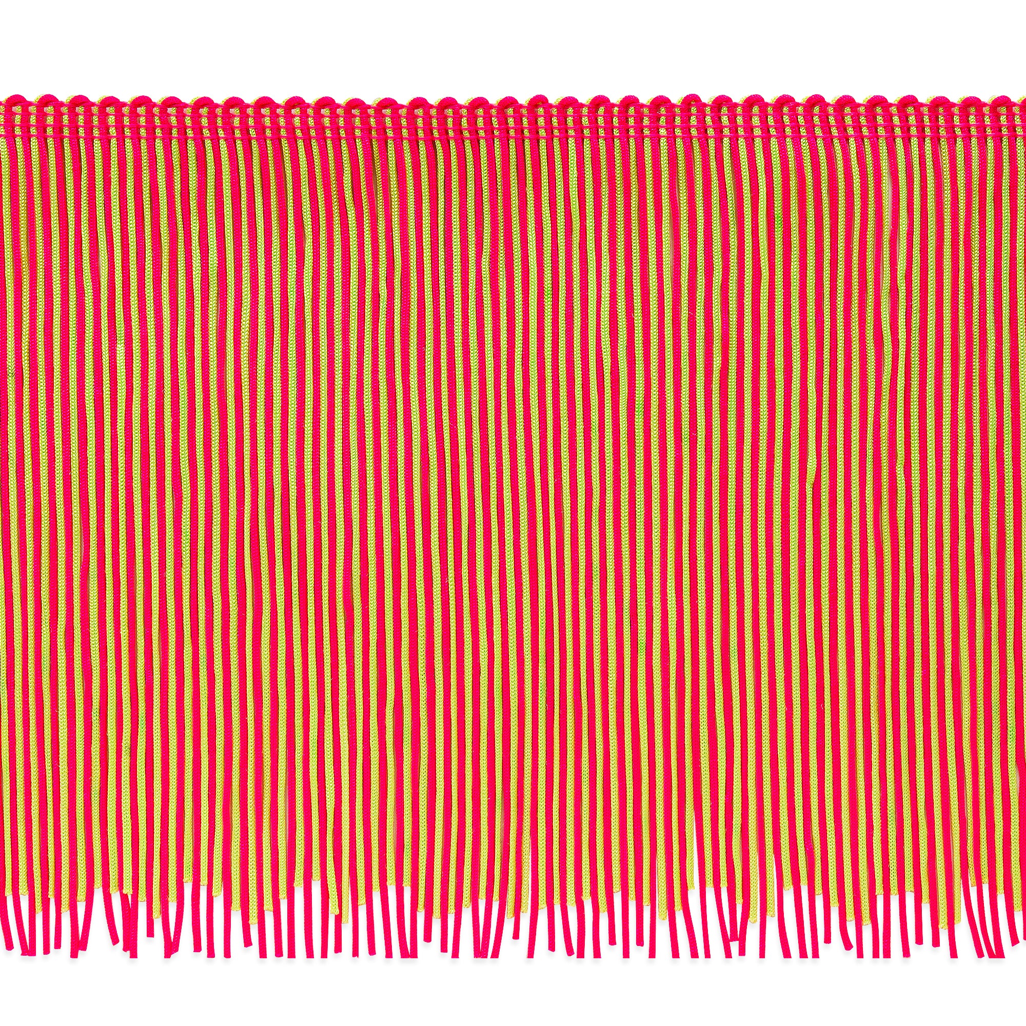 6" Multicolor Chainette Fringe Trim (Sold by the Yard) Fuchsia Multi Chainette Fringe