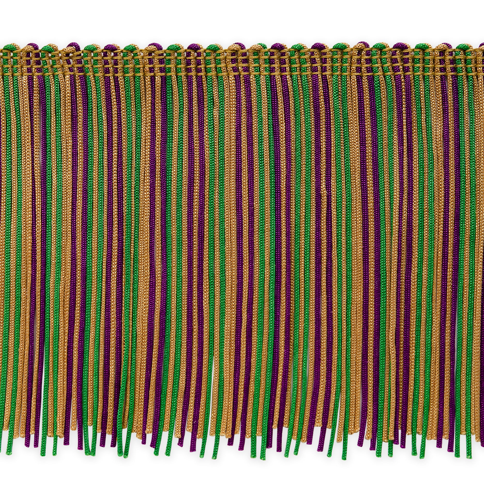 6" Multicolor Chainette Fringe Trim (Sold by the Yard) Mardi Gras Chainette Fringe