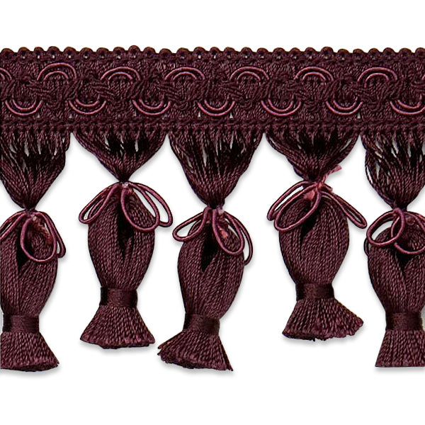 Tied Tassel Fringe Trim Navy (Sold by the Yard) Eggplant Trims & Fringes