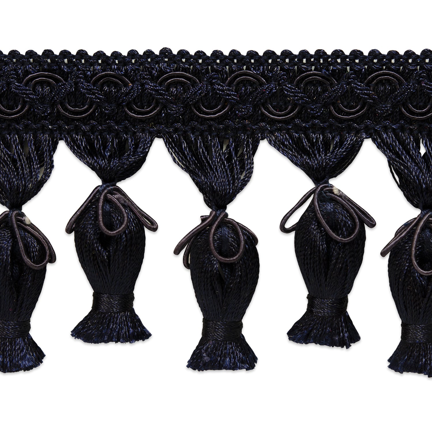 Tied Tassel Fringe Trim Navy (Sold by the Yard) Trims & Fringes