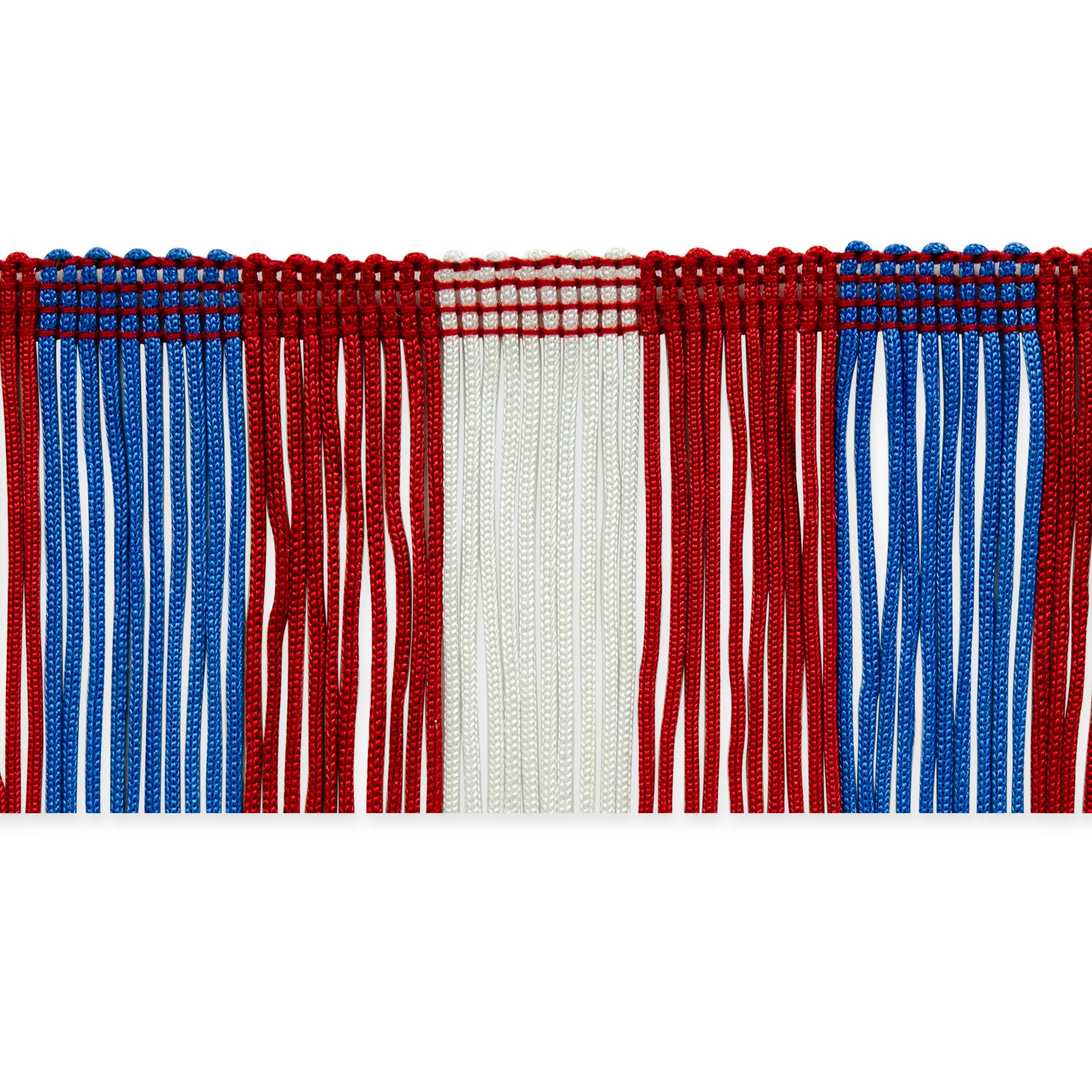 2" Striped Multicolor Chainette Fringe Trim (Sold by the Yard) Red White Blue Chainette Fringe
