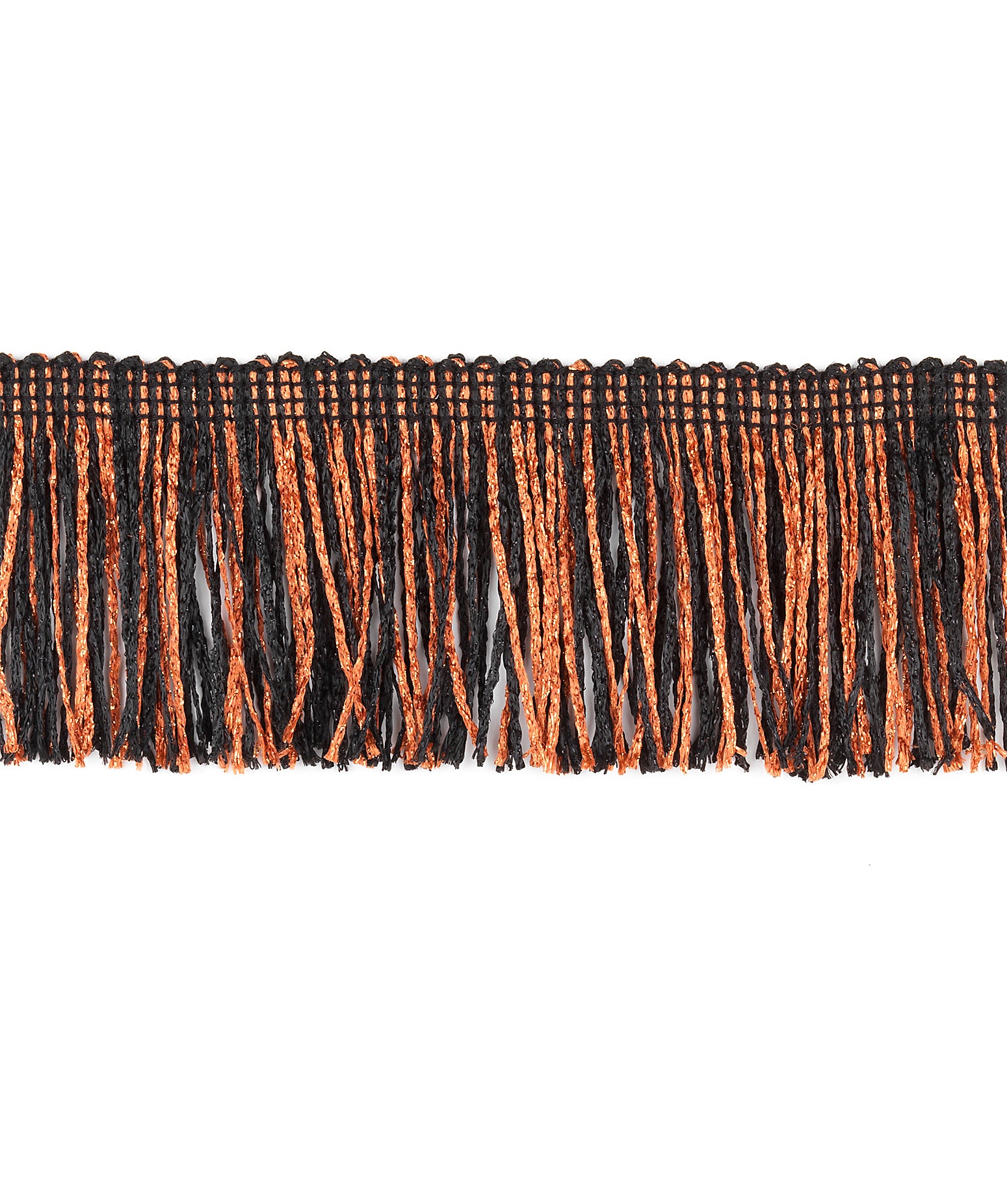 2" Glitter Chainette Fringe Trim (Sold by the Yard) Orange Black Chainette Fringe