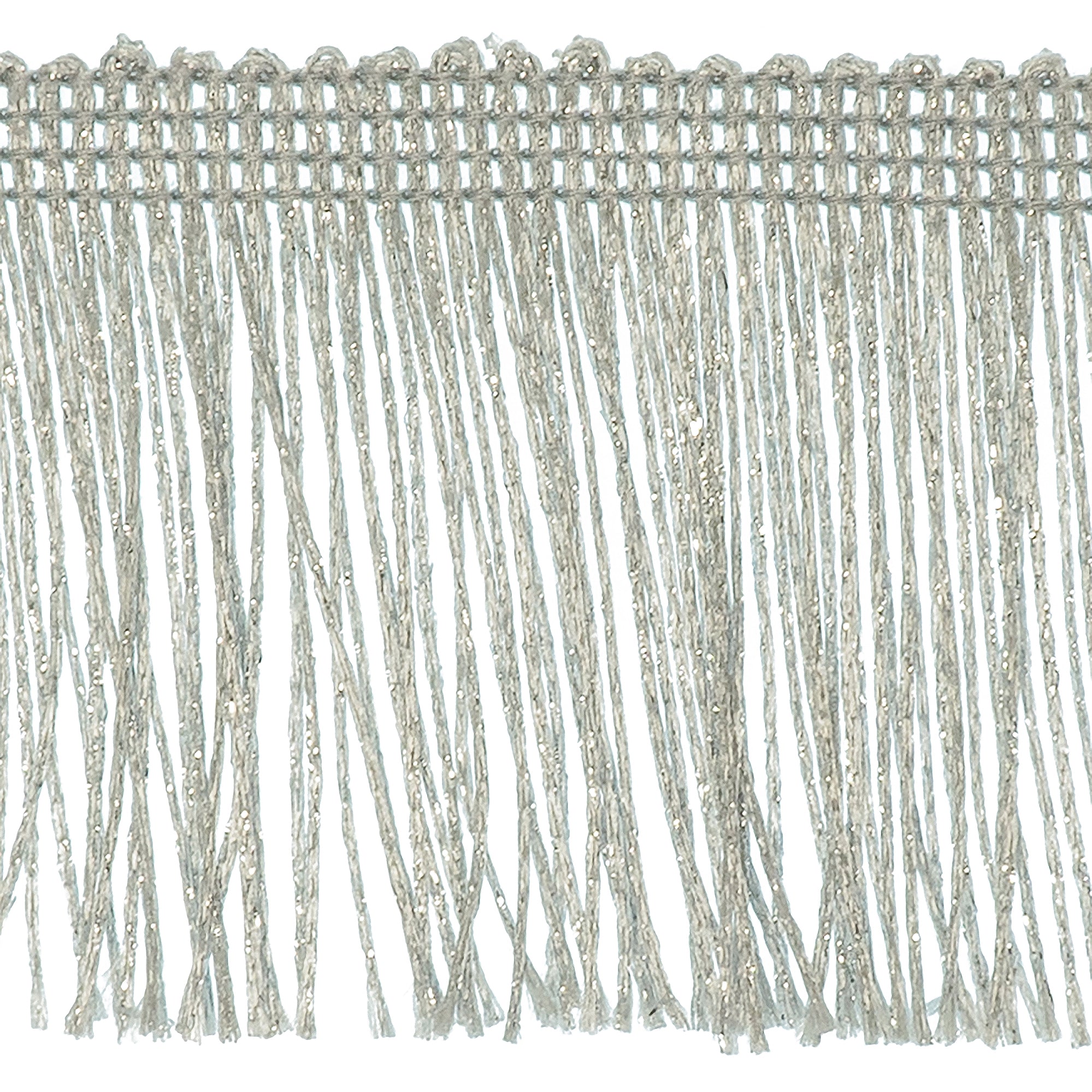 2" Glitter Chainette Fringe Trim (Sold by the Yard) Metallic Silver Chainette Fringe