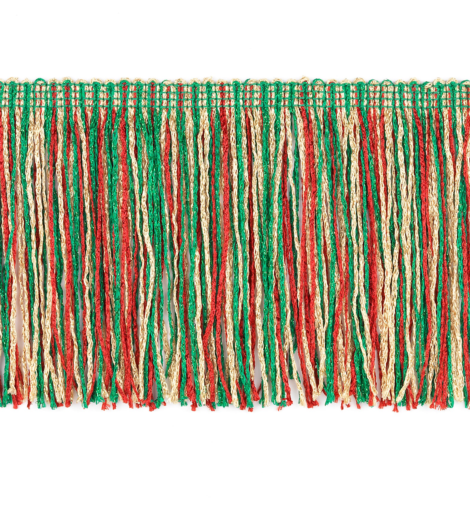 4" Glitter Chainette Fringe Trim (Sold by the Yard) Christmas Multi Chainette Fringe