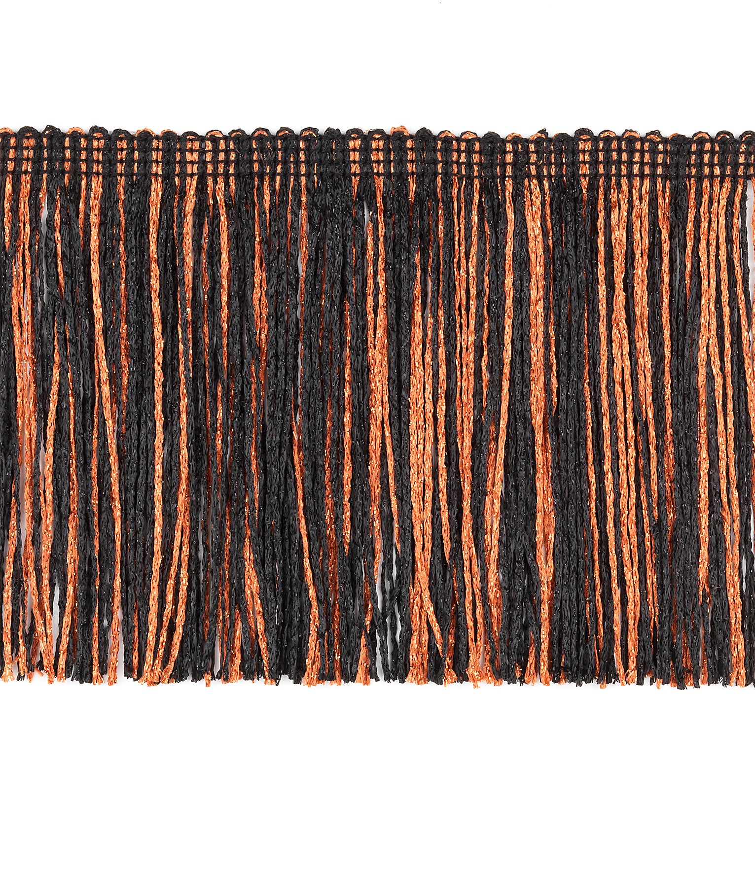 4" Glitter Chainette Fringe Trim (Sold by the Yard) Orange Chainette Fringe