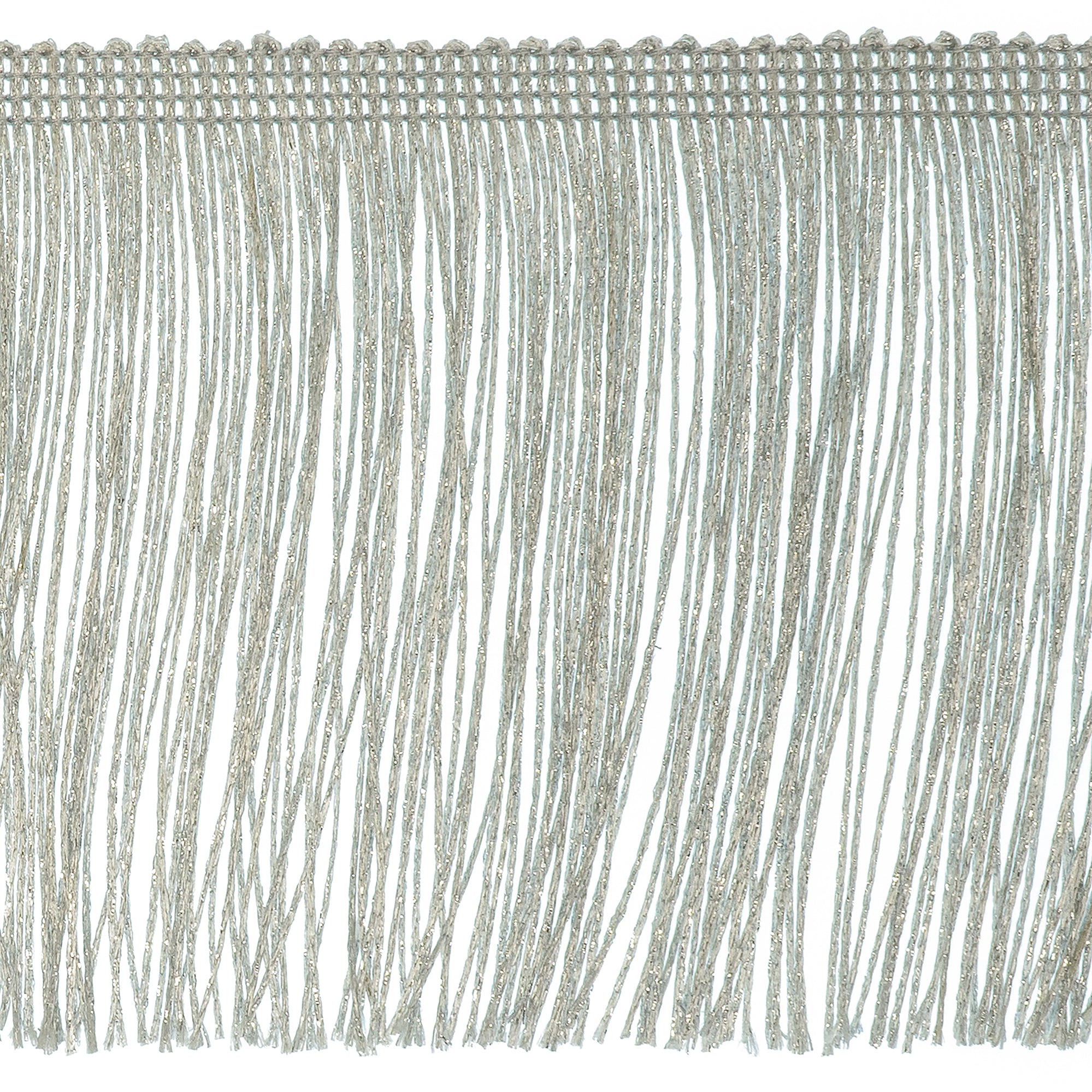 4" Glitter Chainette Fringe Trim (Sold by the Yard) Metallic Silver Chainette Fringe