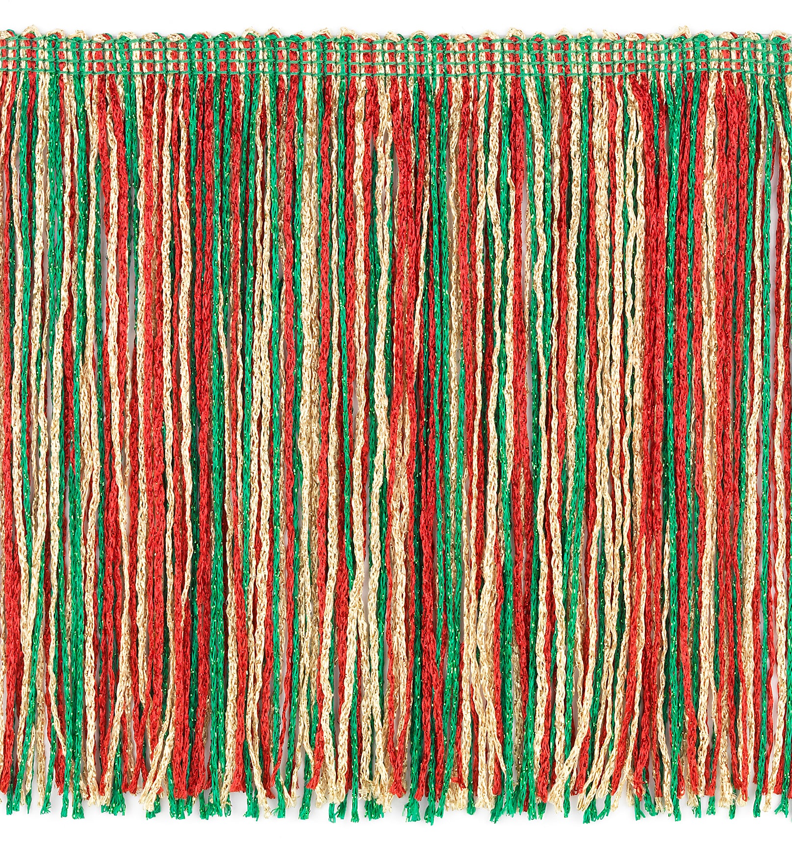 6" Glitter Chainette Fringe Trim (Sold by the Yard) Christmas Multi Chainette Fringe