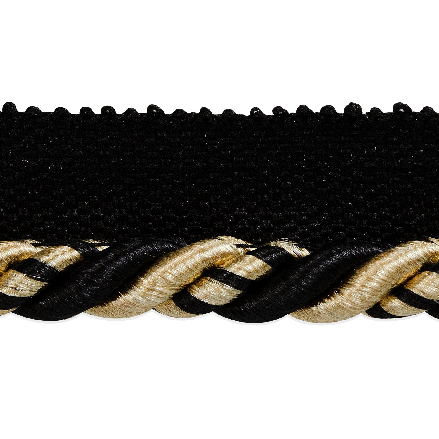 Preshea 3/8" Twisted Lip Cord Trim (Sold by the Yard) Black Multi Cords & Lip Cords