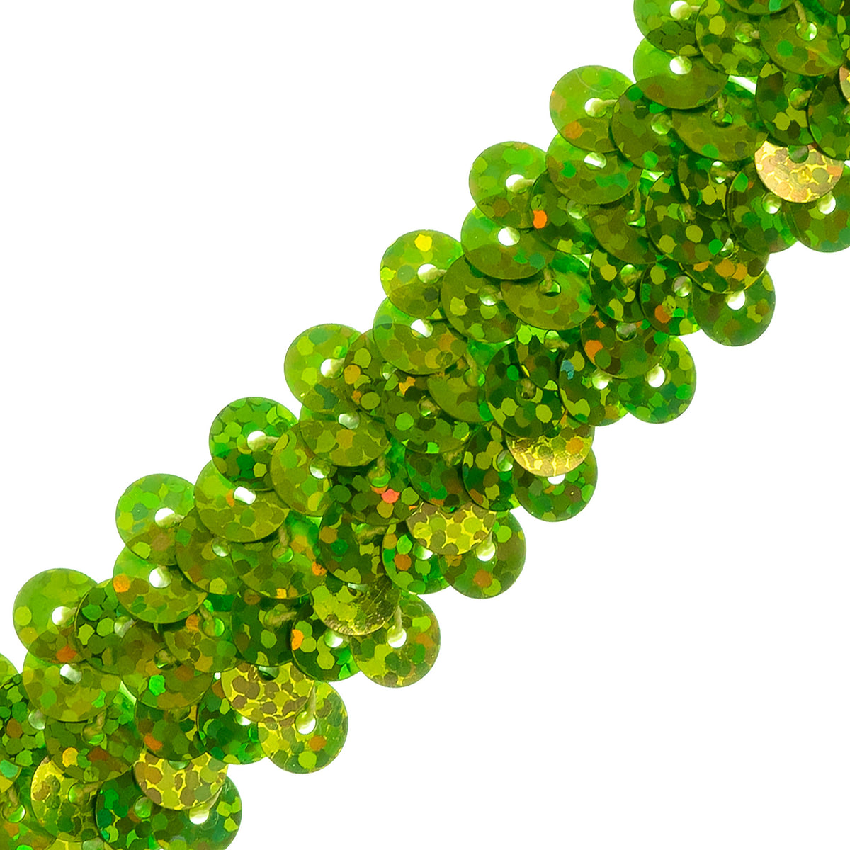 2 Row Starlight Hologram Sequin Stretch Trim (7/8") (Sold by the Yard) Lime