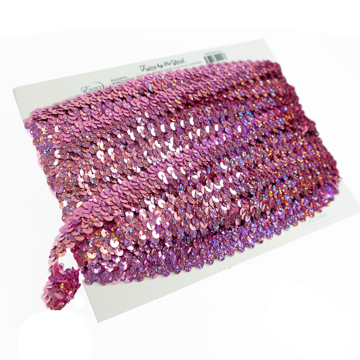 2 Row Starlight Hologram Sequin Stretch Trim (7/8") (Sold by the Yard) Pink