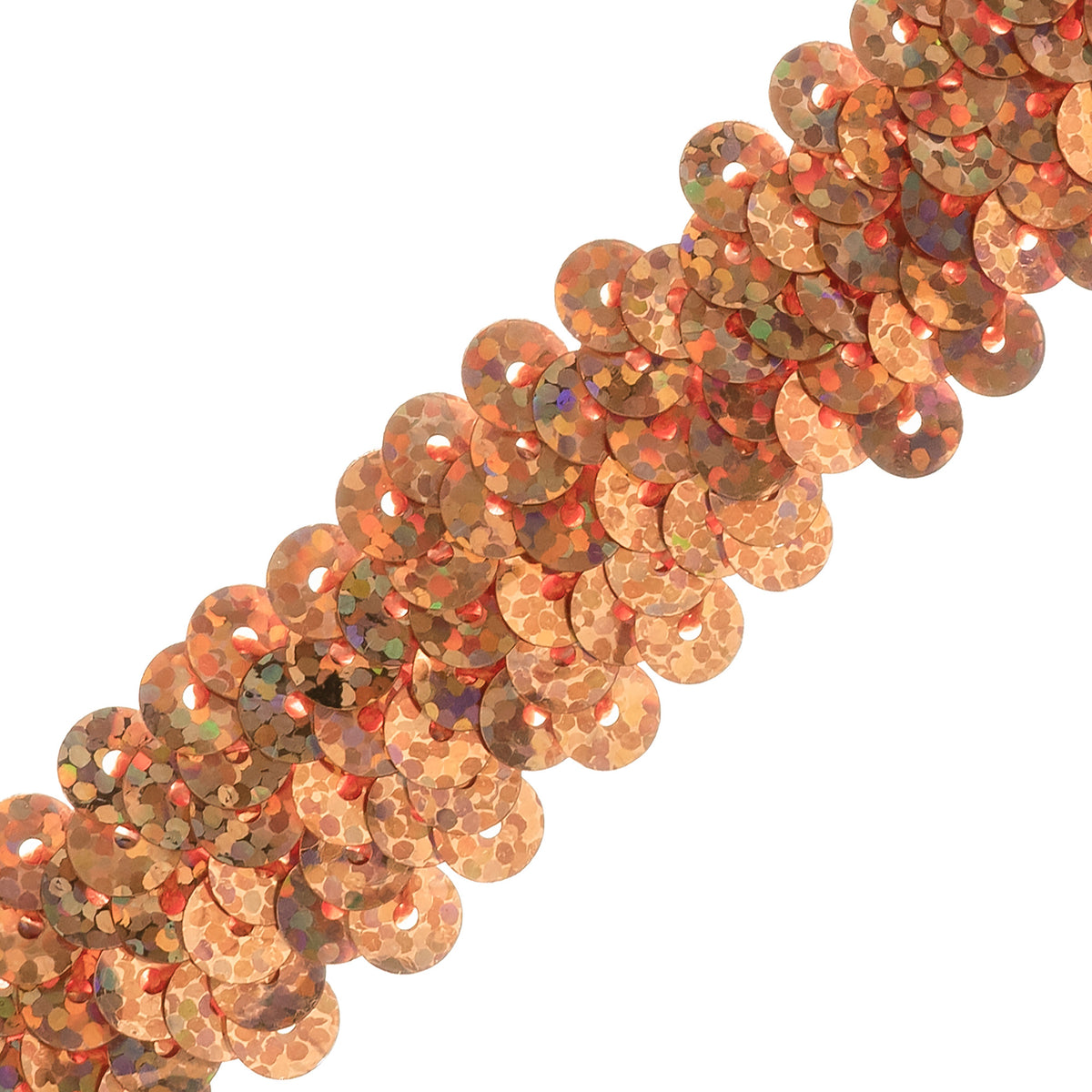 2 Row Starlight Hologram Sequin Stretch Trim (7/8") (Sold by the Yard) Orange