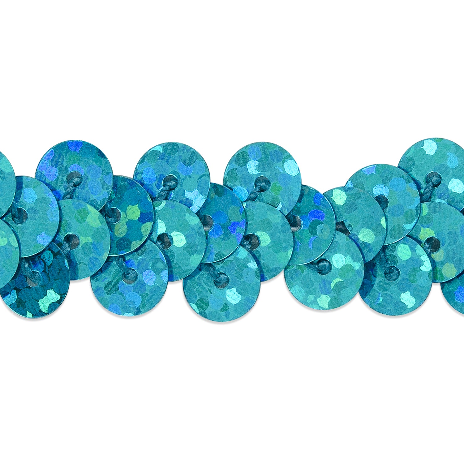 1 Row 3/8" Starlight Hologram Stretch Sequin Trim (Sold by the Yard) Aqua Blue Trims & Fringes
