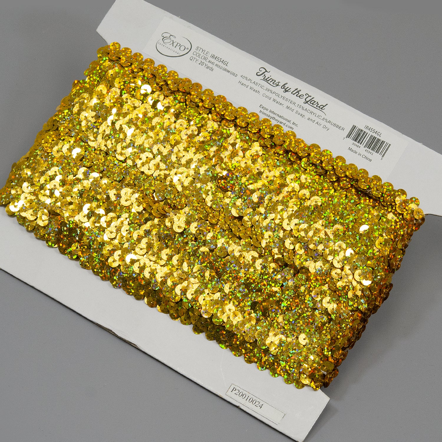 1 Row 3/8" Starlight Hologram Stretch Sequin Trim (Sold by the Yard) Trims & Fringes