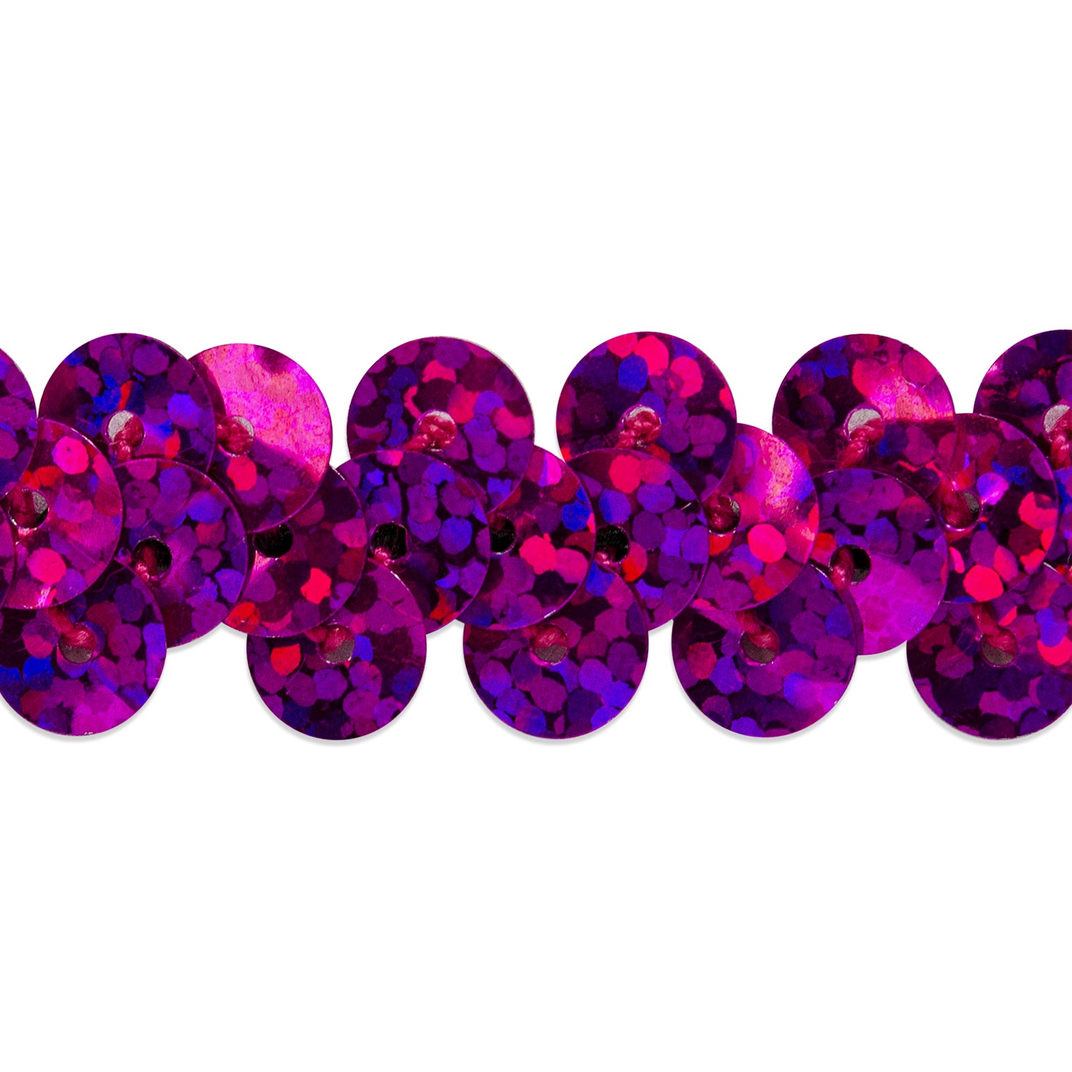 1 Row 3/8" Starlight Hologram Stretch Sequin Trim (Sold by the Yard) Magenta Trims & Fringes