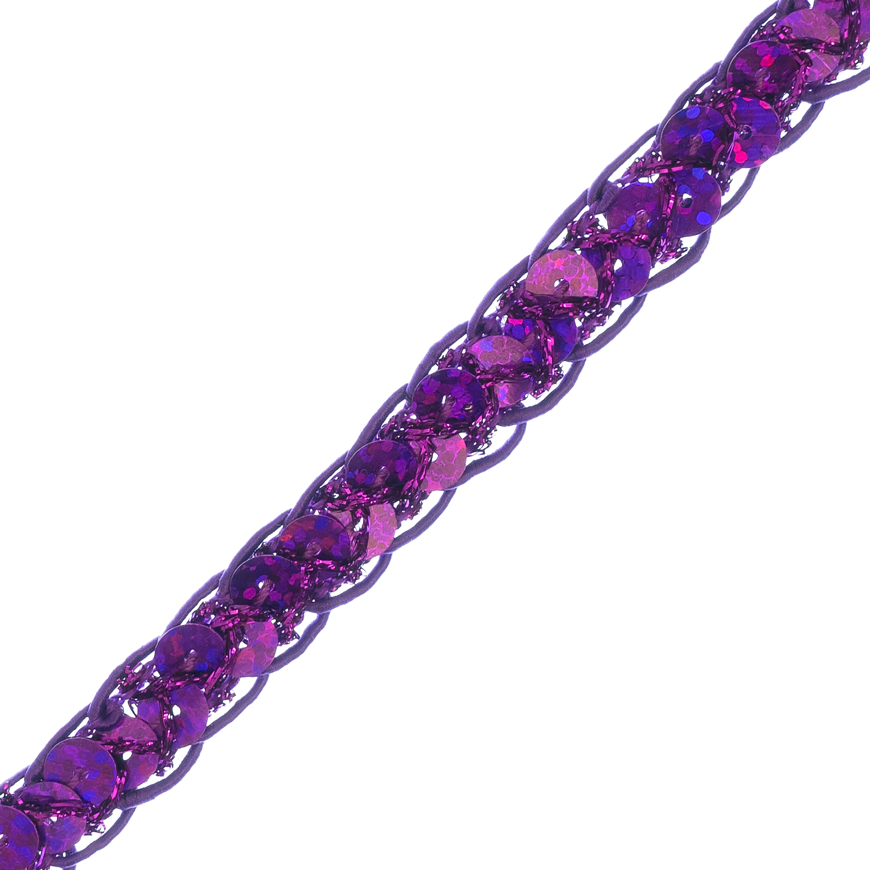 Thea Sequin Braid Cord Trim (1/2") (Sold by the Yard) Purple Trims & Fringes