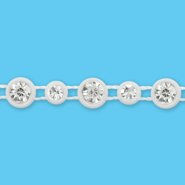 Single-Row Rhinestone Trim SS15+SS10 (Sold by the Yard) Trims & Fringes
