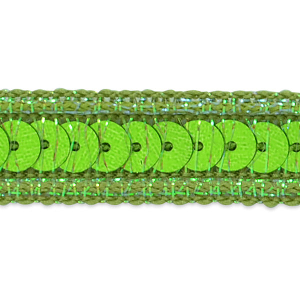 Zali Single Row Sequin with Sparkle Edge Trim (Sold by the Yard) Lime Trims & Fringes