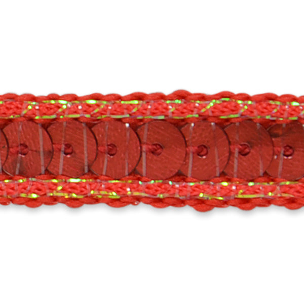 Zali Single Row Sequin with Sparkle Edge Trim (Sold by the Yard) Red Trims & Fringes
