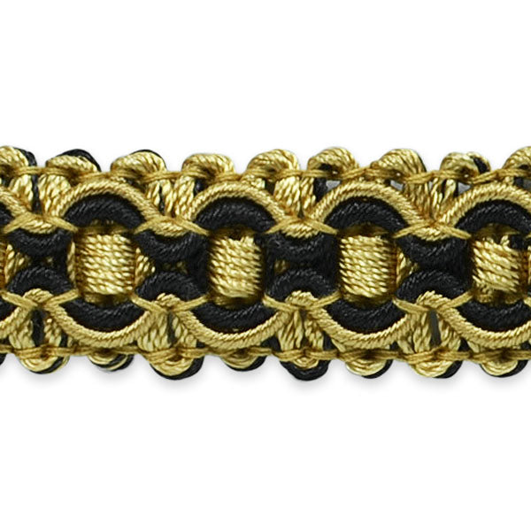 Gabrielle Decorative Braid Trim (Sold by the Yard) Black Gold Trims & Fringes