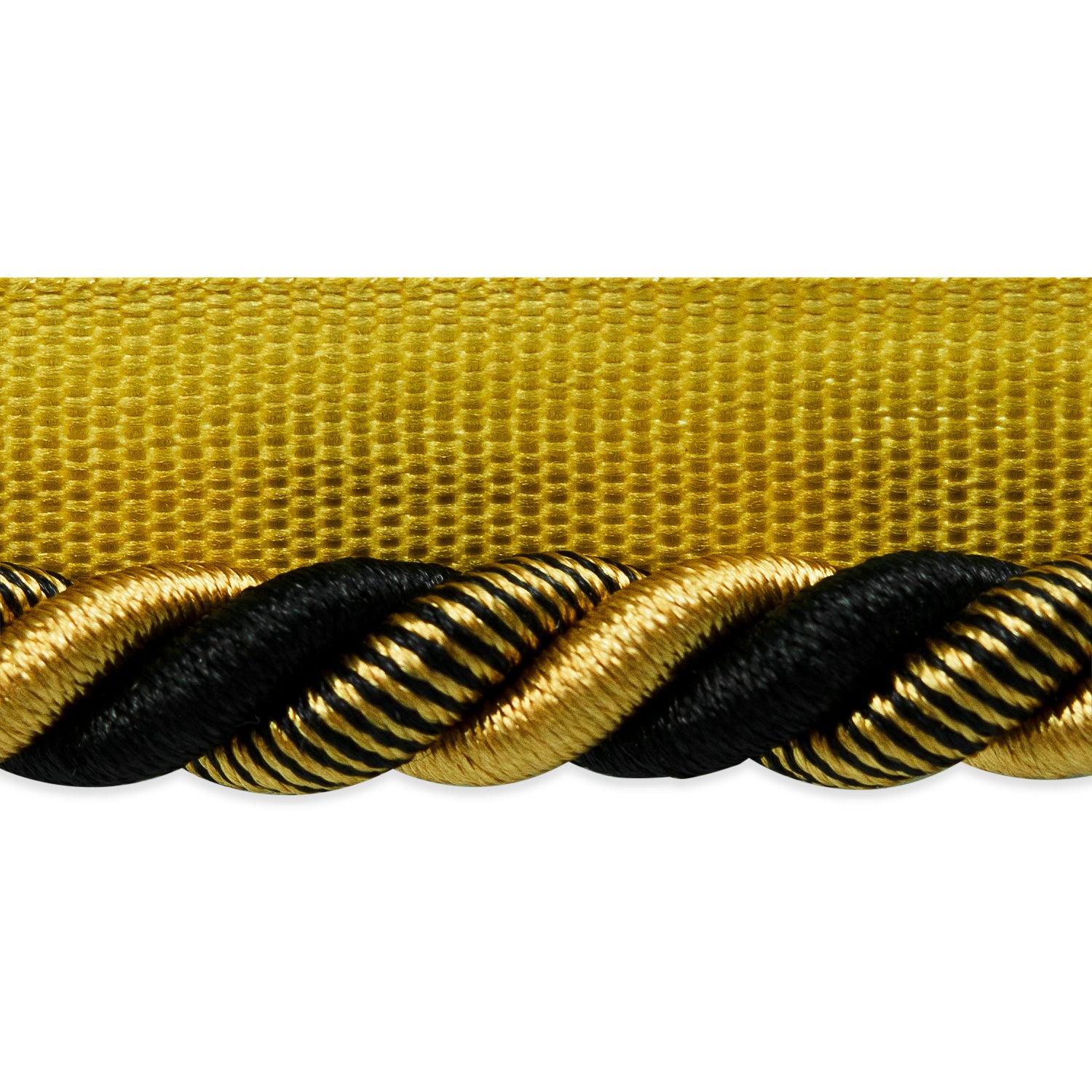 Leona 3/8" Twisted Lip Cord Trim (Sold by the Yard) Black Gold 3/8" Cords & Lip Cords