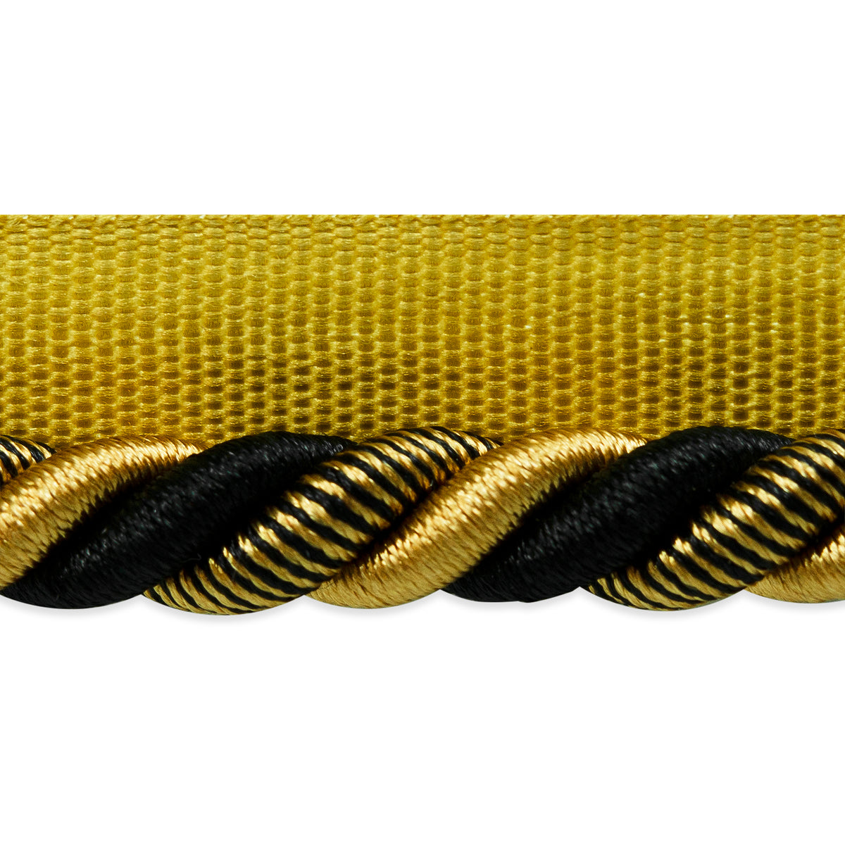 Leona 3/8" Twisted Lip Cord Trim (Sold by the Yard) Black Gold 3/8" Cords & Lip Cords