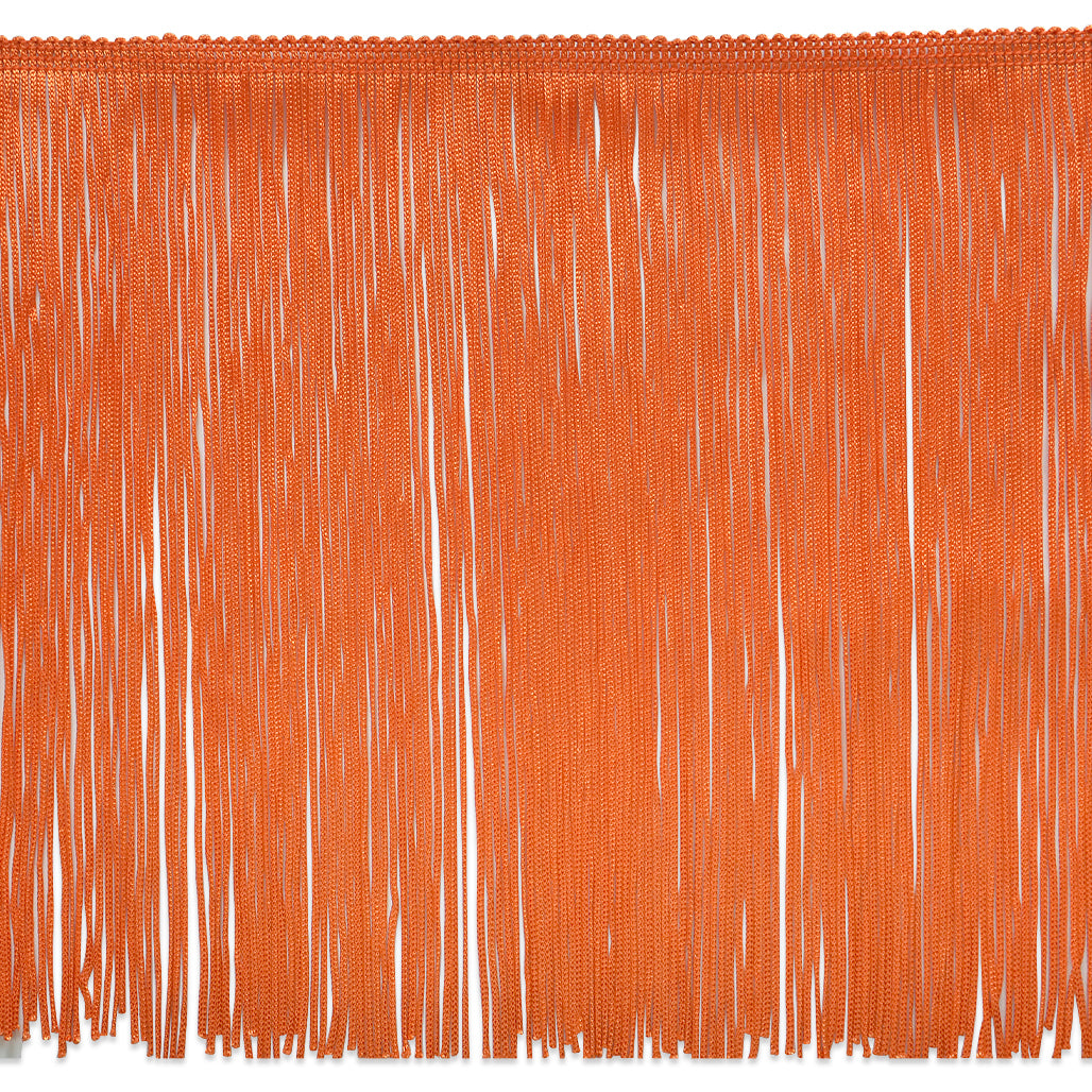 12" Chainette Fringe Trim (Sold by the Yard) Orange 12" Chainette Fringe