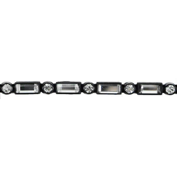 Glass Stone Trim (Sold by the Yard) Black Trims & Fringes