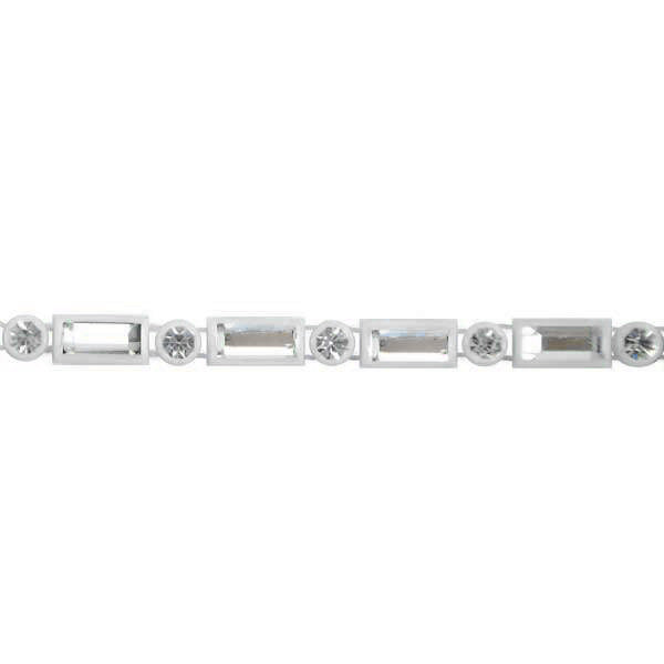 Glass Stone Trim (Sold by the Yard) White Trims & Fringes