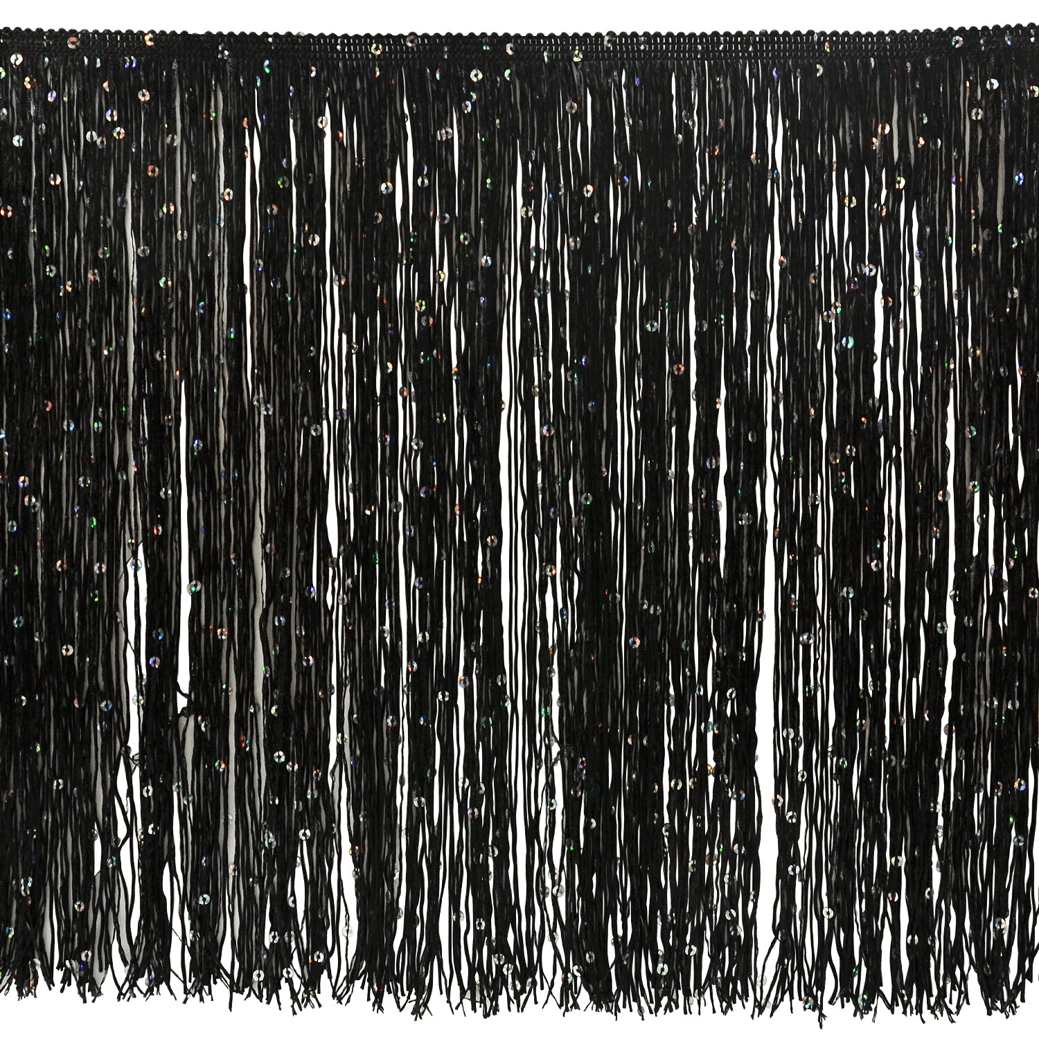 12" Starlight Hologram Sequin Chainette Fringe Trim (Sold by the Yard) Chainette Fringe