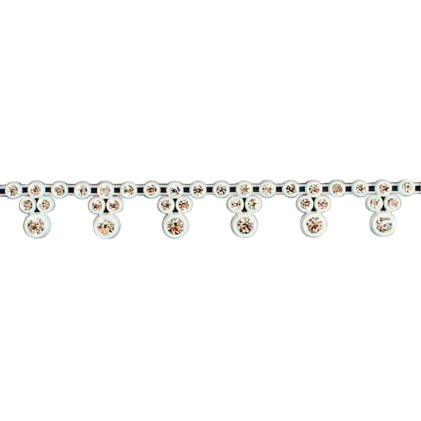 Scalloped Glass Rhinestone Trim (Sold by the Yard) White Trims & Fringes