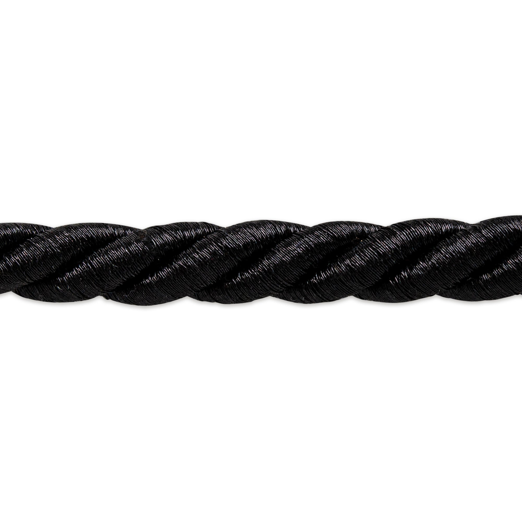 Holly 3/8" Metallic Twisted Cord Trim (Sold by the Yard) Metallic Black Holiday Trims