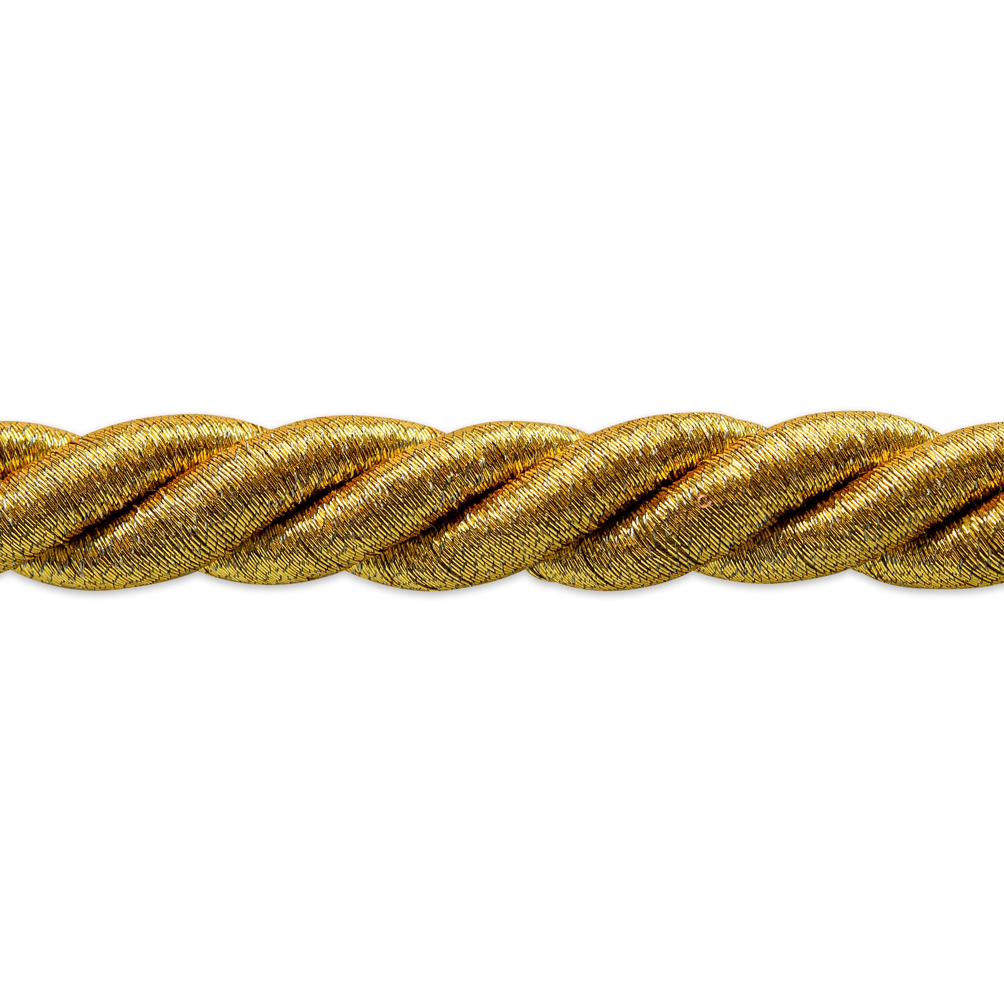 Holly 3/8" Metallic Twisted Cord Trim (Sold by the Yard) Metallic Gold Holiday Trims