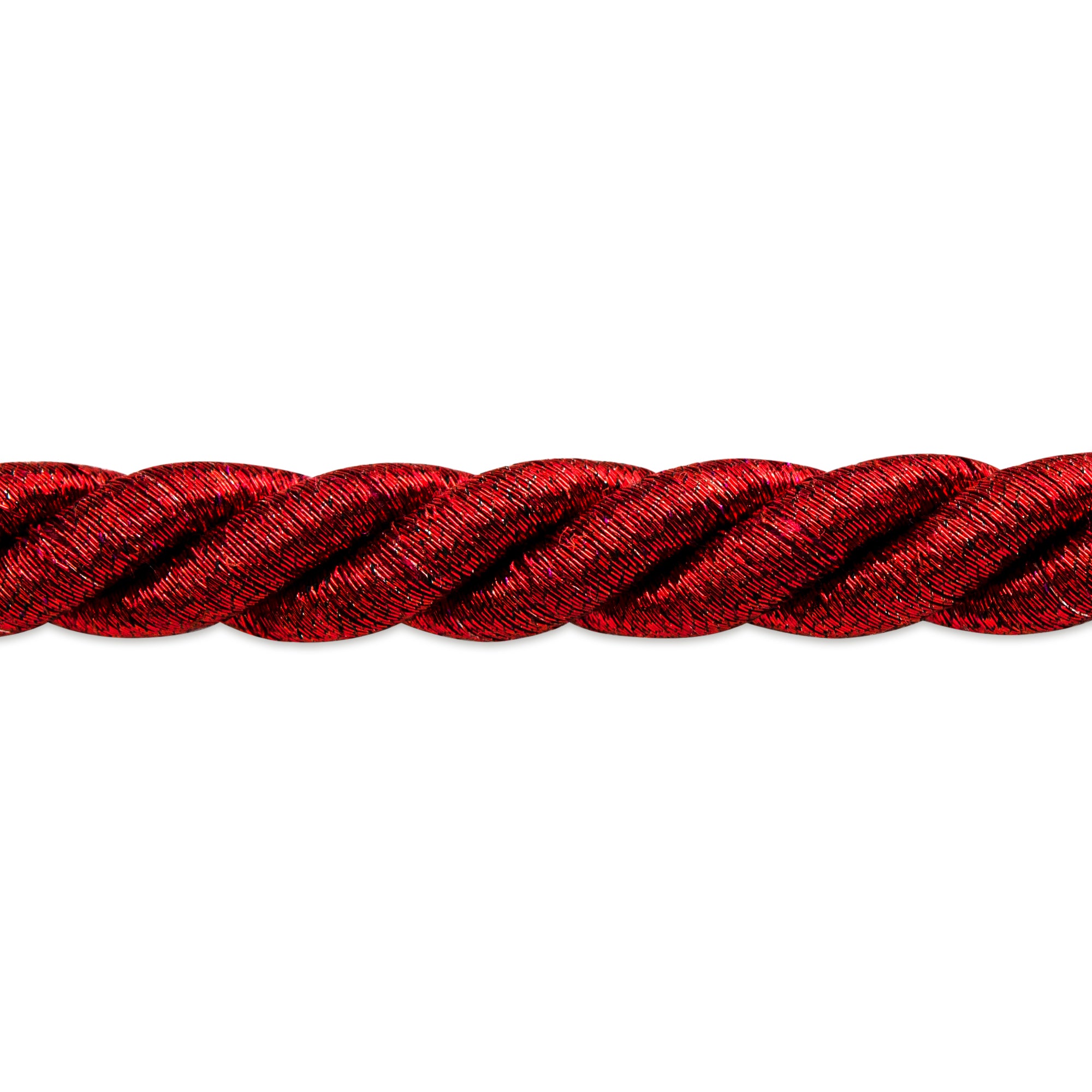 Holly 3/8" Metallic Twisted Cord Trim (Sold by the Yard) Metallic Red Holiday Trims