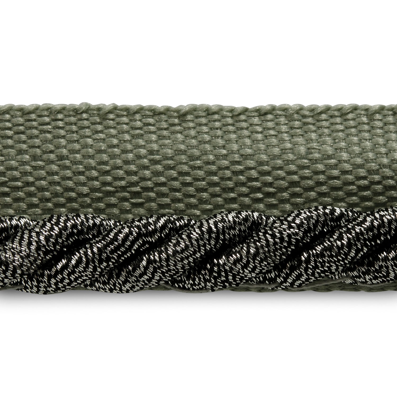 Gloria 1/4" Metallic Twisted Lip Cord Trim (Sold by the Yard) Black Silver 1/4" Cords & Lip Cords