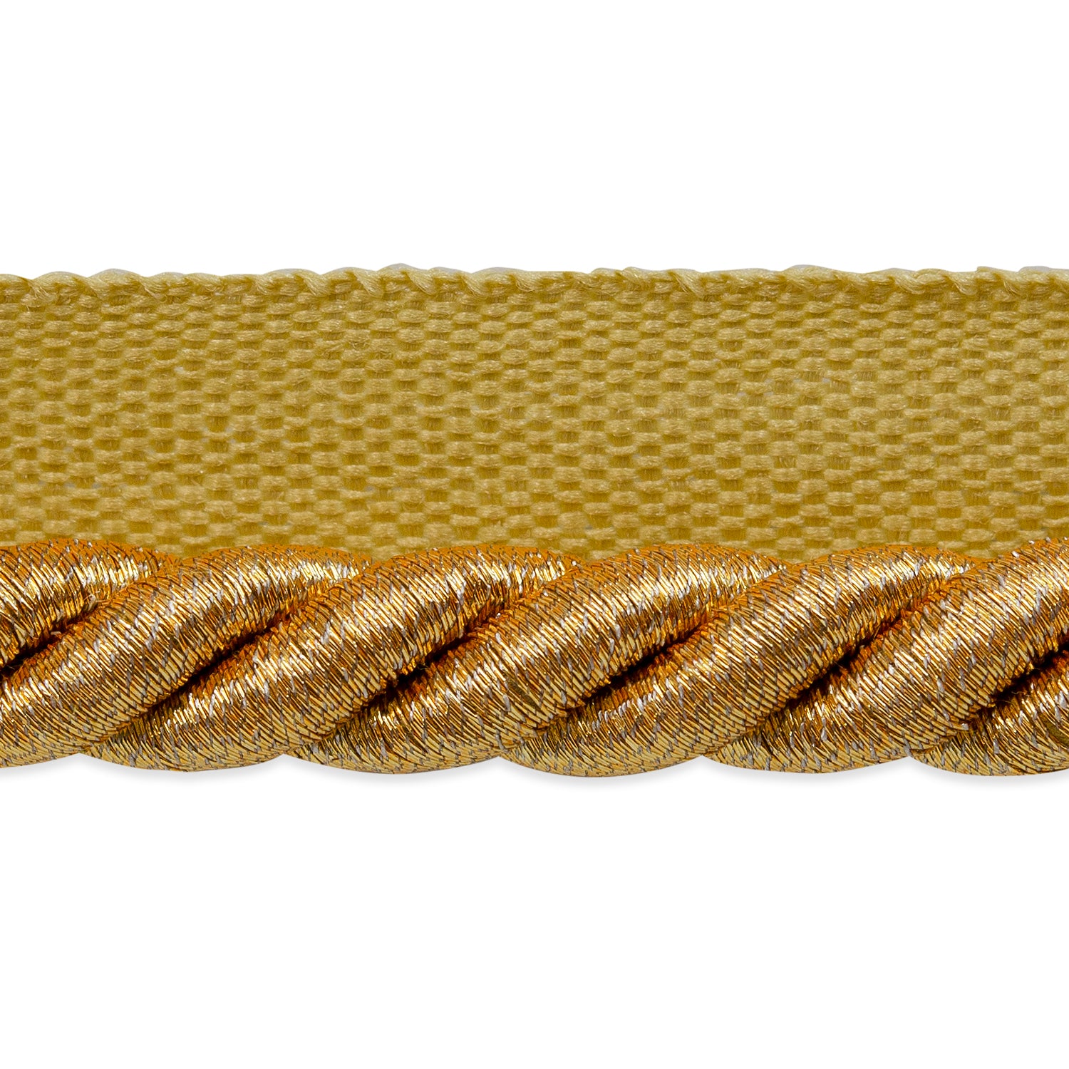 Nicholas 3/8" Twisted Lip Cord Trim (Sold by the Yard) Metallic Gold Cords & Lip Cords