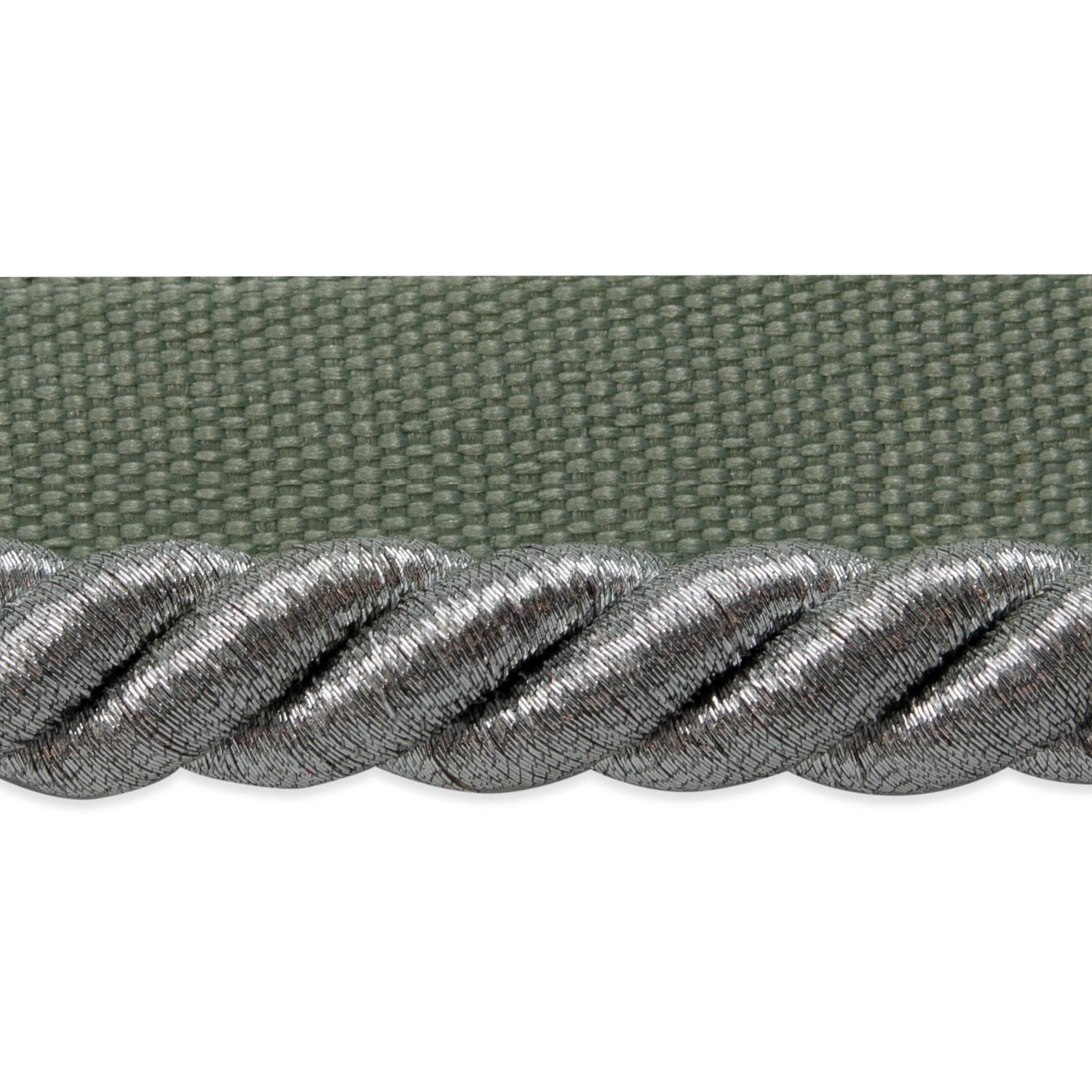 Nicholas 3/8" Twisted Lip Cord Trim (Sold by the Yard) Metallic Silver Cords & Lip Cords