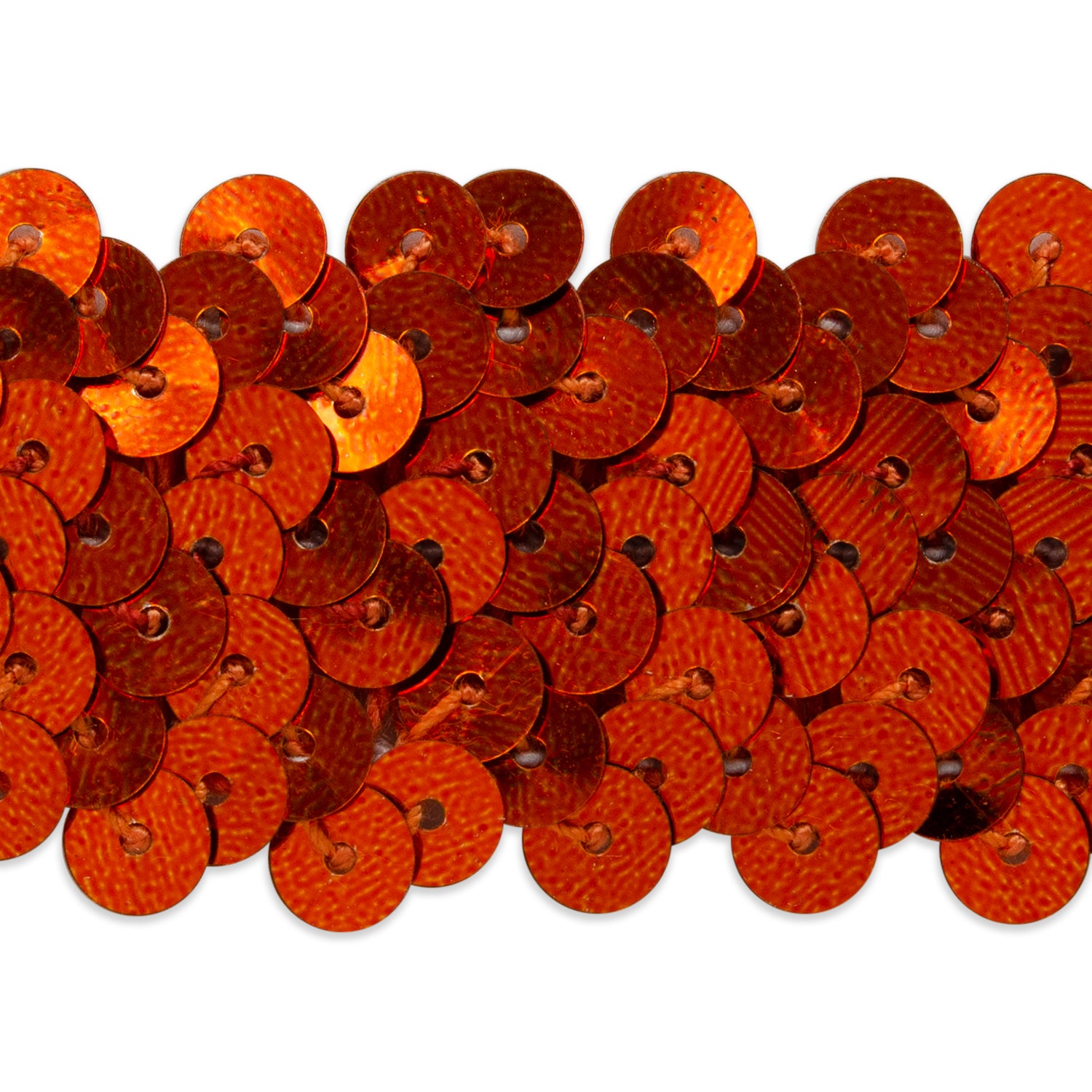 3 Row 1 1/4" Metallic Stretch Sequin Trim (Sold by the Yard) Orange Trims & Fringes