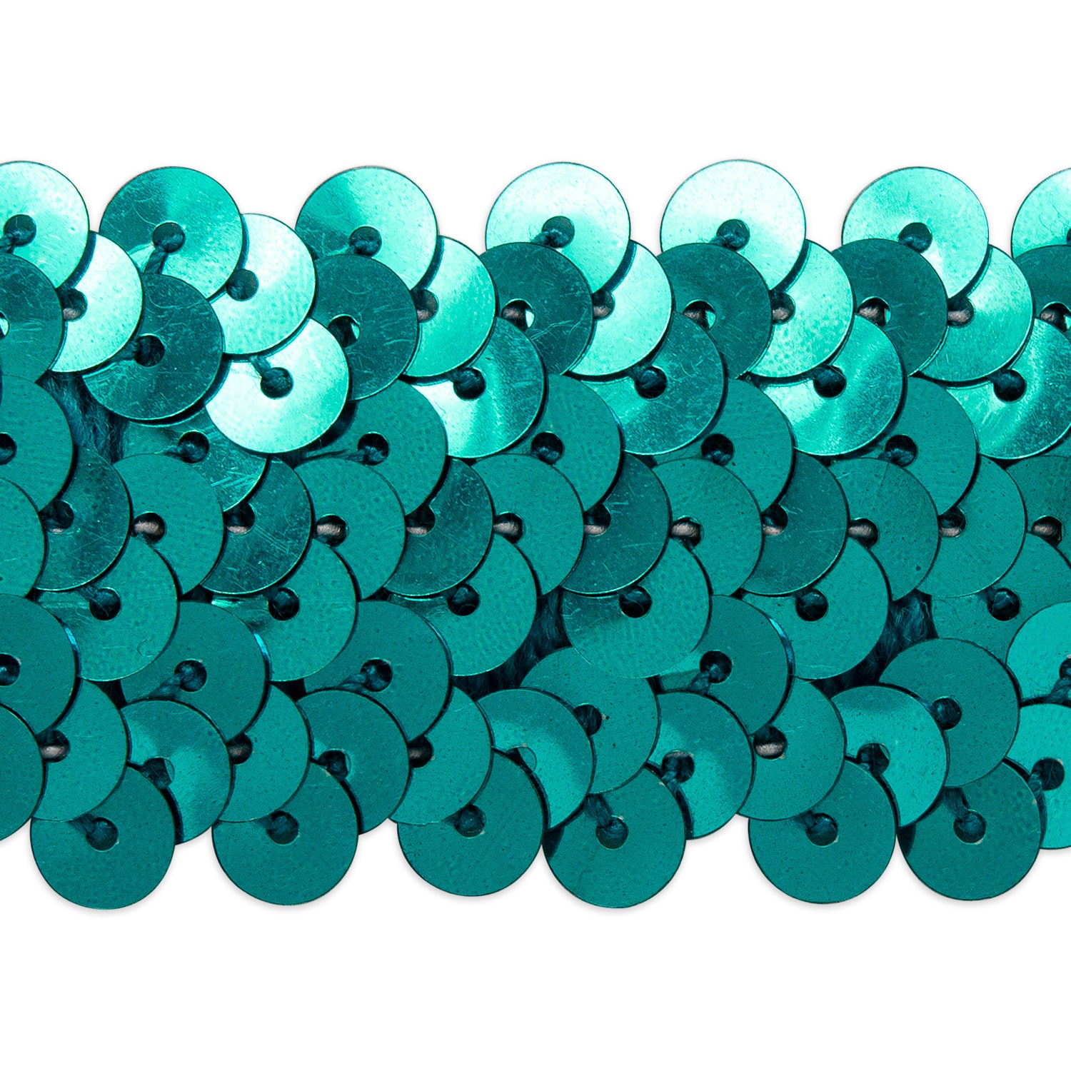 3 Row 1 1/4" Metallic Stretch Sequin Trim (Sold by the Yard) Turquoise Trims & Fringes