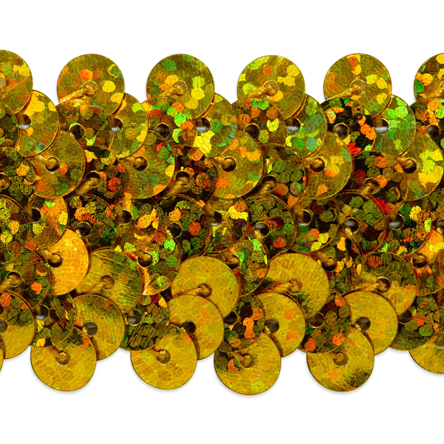 3 Row Starlight Stretch Sequin Trim 1 1/4" (Sold by the Yard) Gold Sequin Trims & Fringes