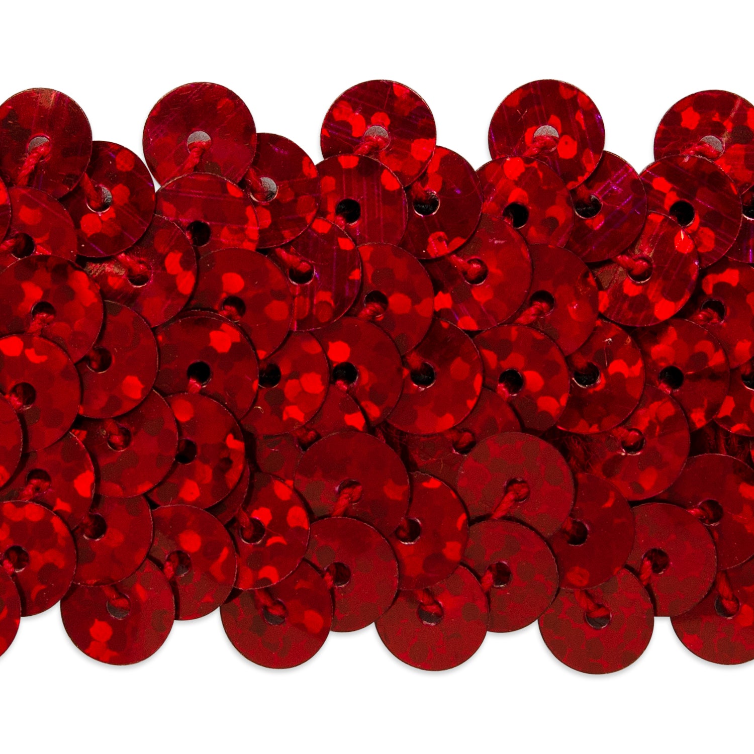 3 Row Starlight Stretch Sequin Trim 1 1/4" (Sold by the Yard) Red Sequin Trims & Fringes