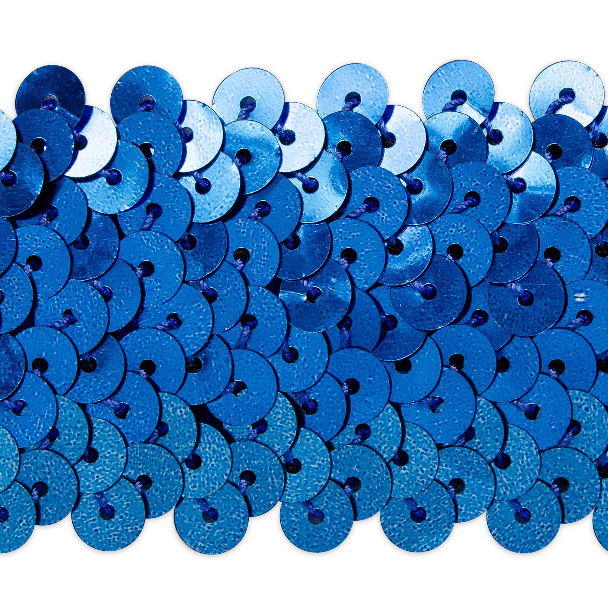 4 Row 1 1/2" Metallic Stretch Sequin Trim (Sold by the Yard) Royal Blue Trims & Fringes