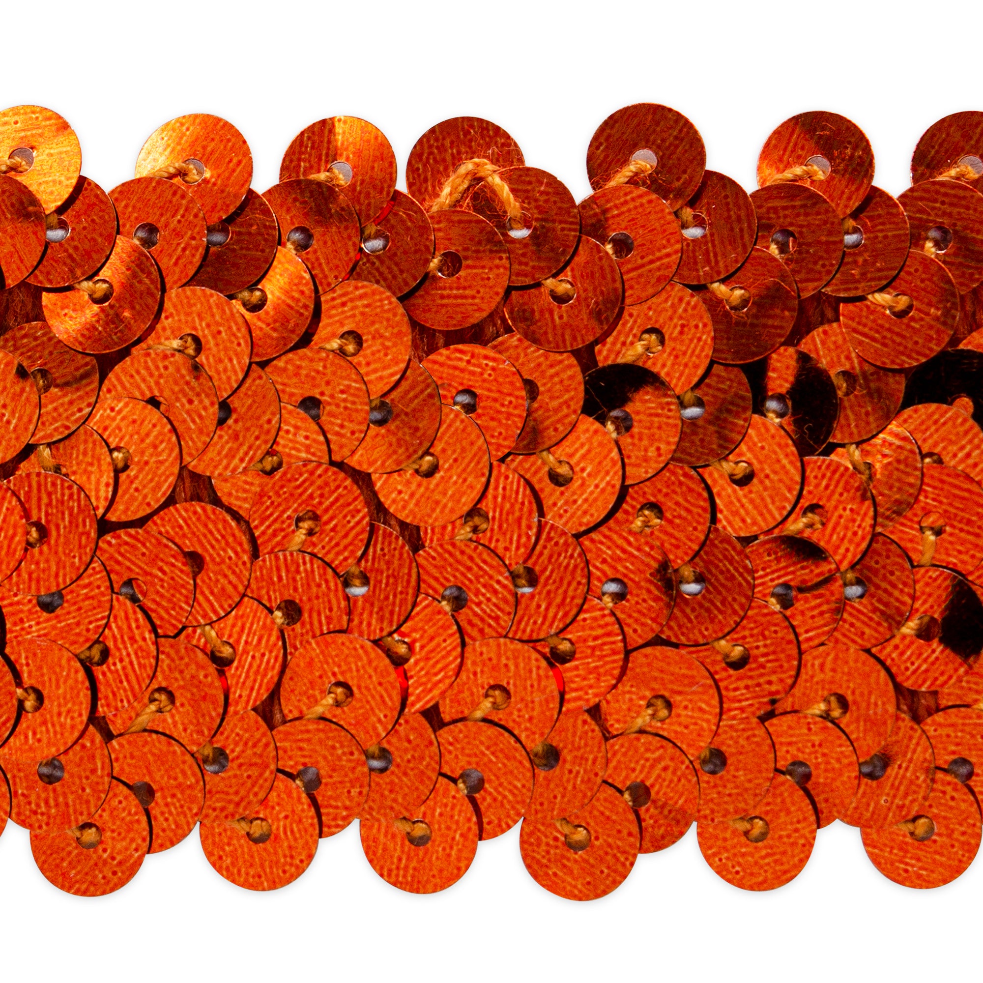 4 Row 1 1/2" Metallic Stretch Sequin Trim (Sold by the Yard) Orange Trims & Fringes