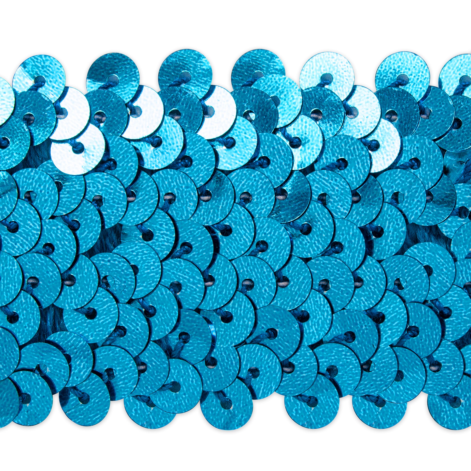 4 Row 1 1/2" Metallic Stretch Sequin Trim (Sold by the Yard) Turquoise Trims & Fringes