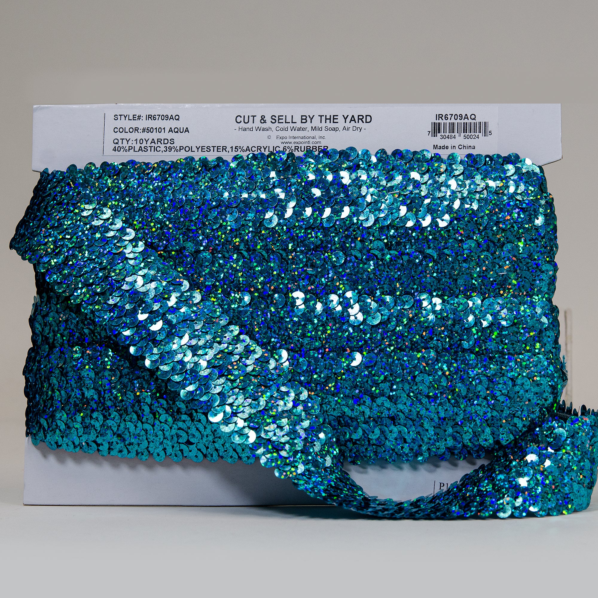 4 Row 1 1/2" Starlight Hologram Stretch Sequin Trim (Sold by the Yard) Sequin Trims & Fringes
