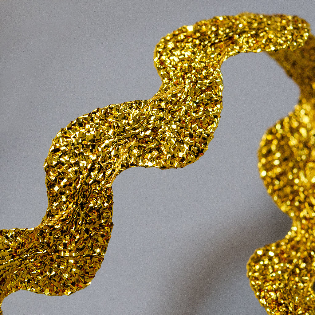 1/2" Metallic Medium Ric Rac Trim (Sold by the Yard) Trims & Fringes