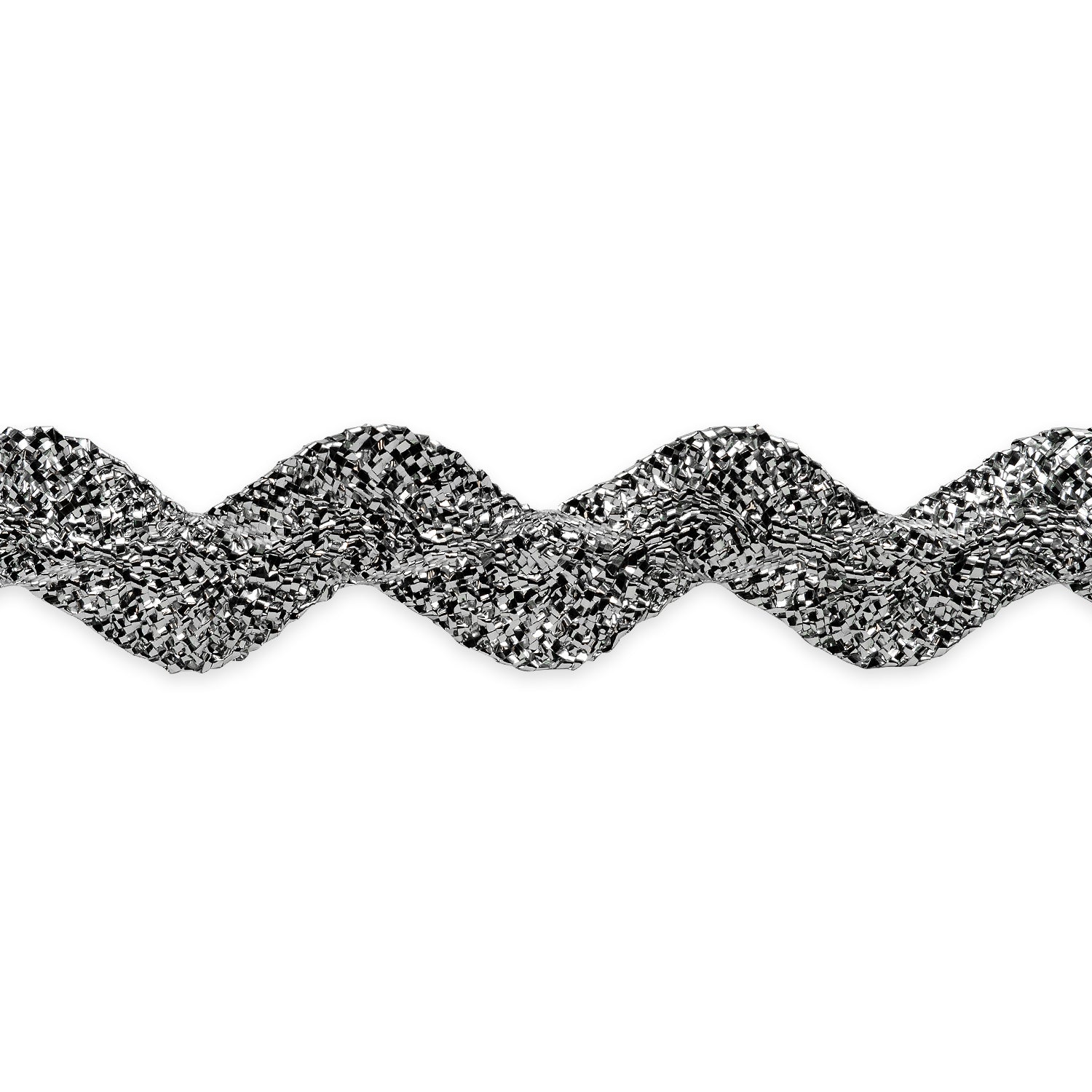 1/2" Metallic Medium Ric Rac Trim (Sold by the Yard) Metallic Silver Trims & Fringes