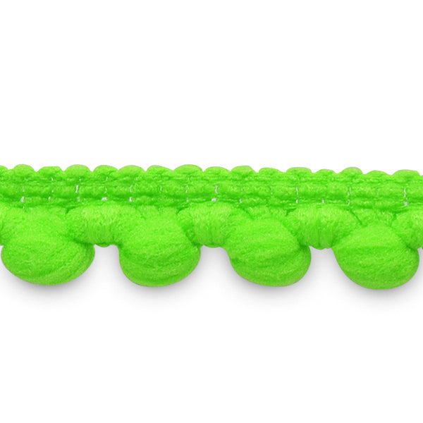 Franky Pea Pod 3/8" Baby Pom Fringe Trim (Sold by the Yard) Neon Green Trims & Fringes