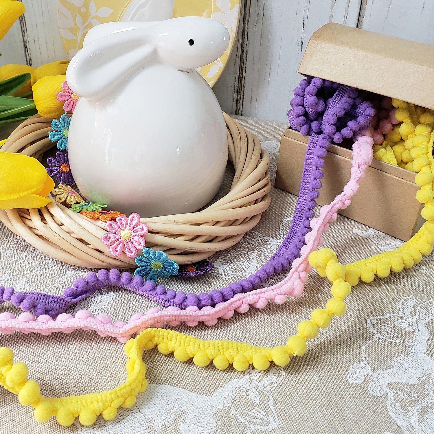 Franky Pea Pod 3/8" Baby Pom Fringe Trim (Sold by the Yard) Trims & Fringes
