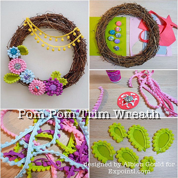 3/8"Pom Fringe Trim (Sold by the Yard) Ball/Pom Trims & Fringes