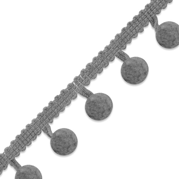 3/8"Pom Fringe Trim (Sold by the Yard) Light Gray Ball/Pom Trims & Fringes